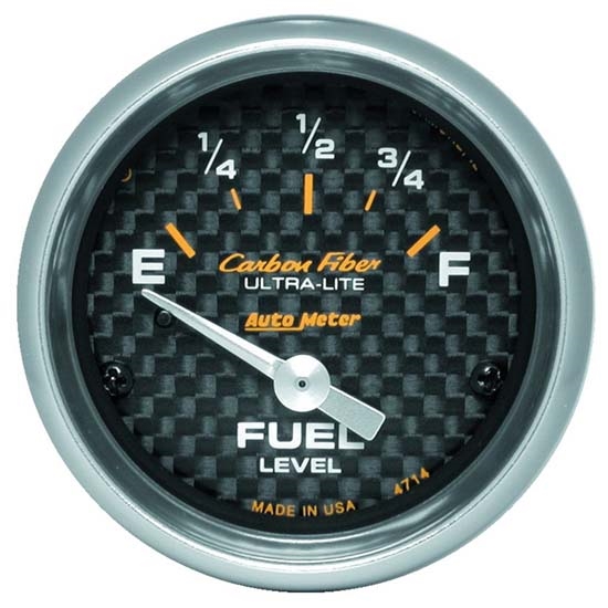 Auto Meter 4714 Carbon Fiber Air-Core Fuel Level Gauge, 2-1/16 Inch
