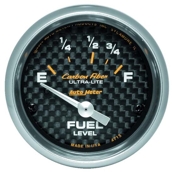 Auto Meter 4715 Carbon Fiber Air-Core Fuel Level Gauge, 2-1/16 Inch