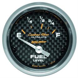 AutoMeter 4715 Carbon Fiber Air-Core Fuel Level Gauge,2-1/16 Inch