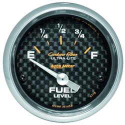 AutoMeter 4716 Carbon Fiber Air-Core Fuel Level Gauge,2-1/16 Inch