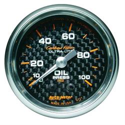 AutoMeter 4721 Carbon Fiber Mech. Oil Press. Gauge,2-1/16 In.