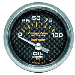 AutoMeter 4727 Carbon Fiber Air-Core Oil Press. Gauge, 2-1/16