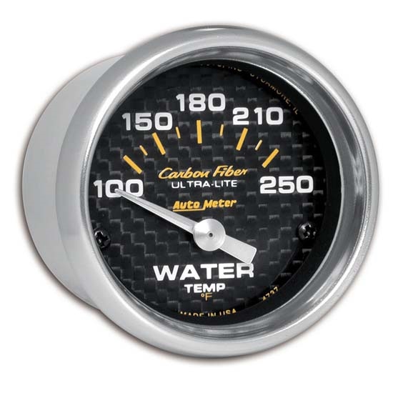 Auto Meter 4737 Carbon Fiber Air-Core Water Temperature Gauge