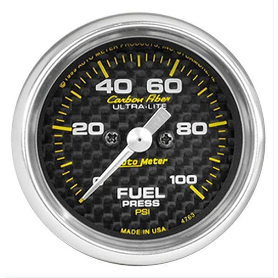 Auto Meter 4761 Carbon Fiber Digital Stepper Motor Fuel Pressure Gauge