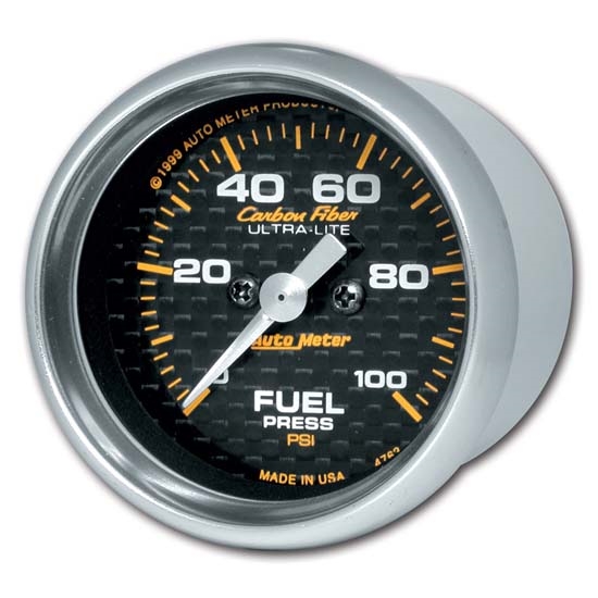 Auto Meter 4763 Carbon Fiber Digital Stepper Motor Fuel Pressure Gauge