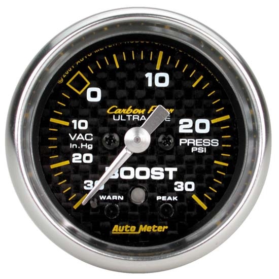 Auto Meter 4777 Carbon Fiber Digital Stepper Motor Boost/Vacuum Gauge