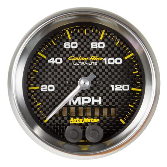 Auto Meter 4780 Carbon Fiber Speedometer, 3-3/8, 0-140 MPH, Flat Lens