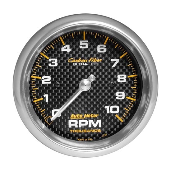 Auto Meter 4798 Carbon Fiber Air-Core In-Dash Tachometer Gauge