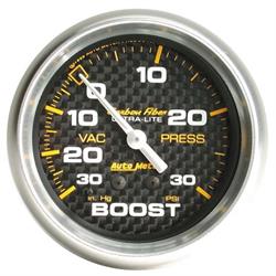 AutoMeter 4803 Carbon Fiber Mechanical Boost/Vacuum Gauge, 2-5/8