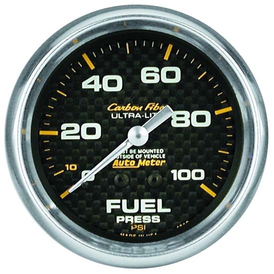 Auto Meter 4811 Carbon Fiber Mechanical Fuel Pressure Gauge