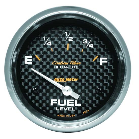 Auto Meter 4814 Carbon Fiber Air-Core Fuel Level Gauge, 2-5/8 Inch