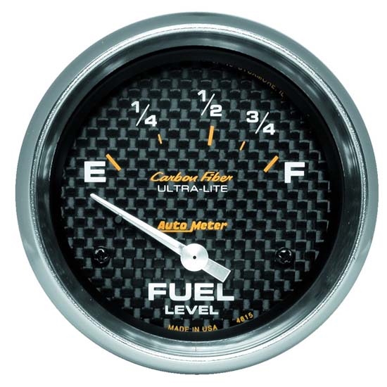 Auto Meter 4815 Carbon Fiber Air-Core Fuel Level Gauge, 2-5/8 Inch