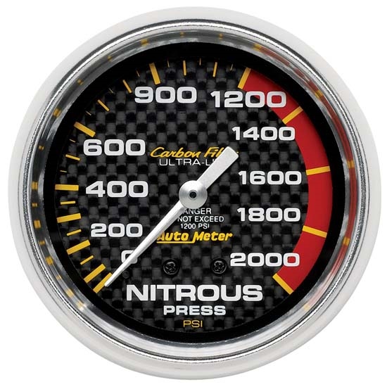 Auto Meter 4828 Carbon Fiber Mechanical Nitrous Pressure Gauge