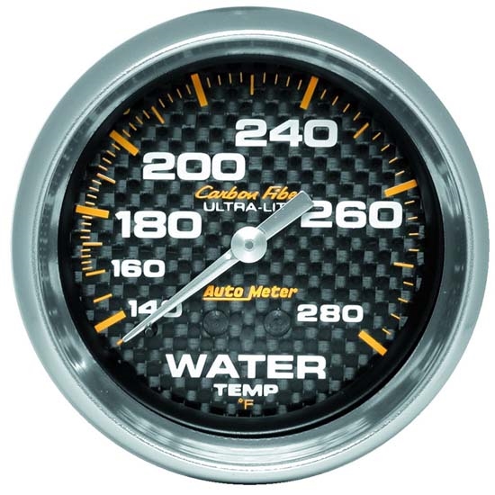 Auto Meter 4831 Carbon Fiber Mechanical Water Temperature Gauge