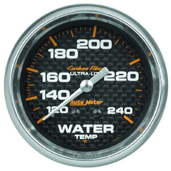 Auto Meter 4832 Carbon Fiber Mechanical Water Temperature Gauge
