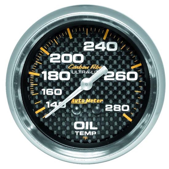 Auto Meter 4841 Carbon Fiber Mechanical Oil Temperature Gauge
