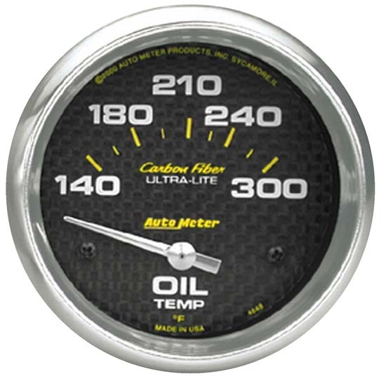 Auto Meter 4848 Carbon Fiber Air-Core Oil Temperature Gauge