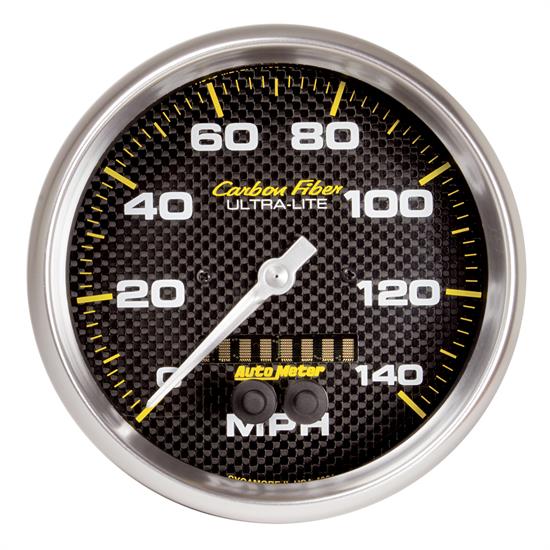 Auto Meter 4881 Carbon Fiber Speedometer, 5, 0-140 MPH, Flat Lens