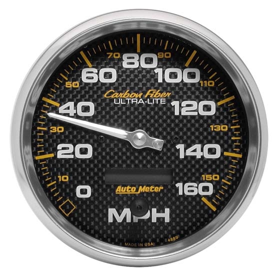 Auto Meter 4889 Carbon Fiber Air-Core Speedometer Gauge, 5 Inch