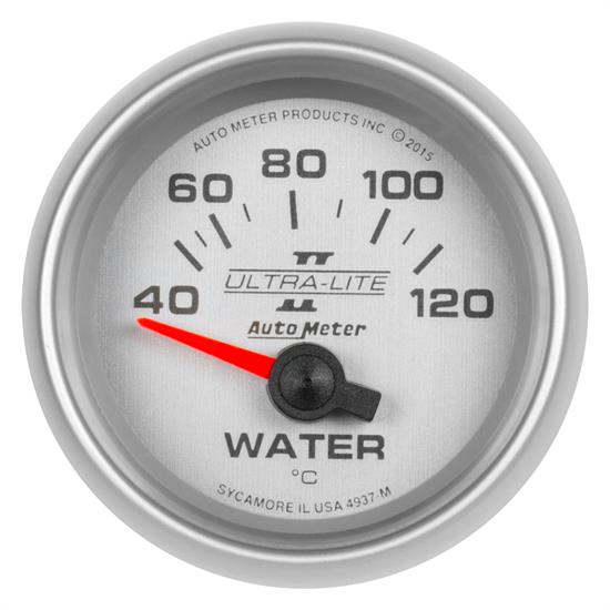 Auto Meter 4937-M Ultra-Lite II Water Temp Gauge, 2-1/16, 40-120 Deg.