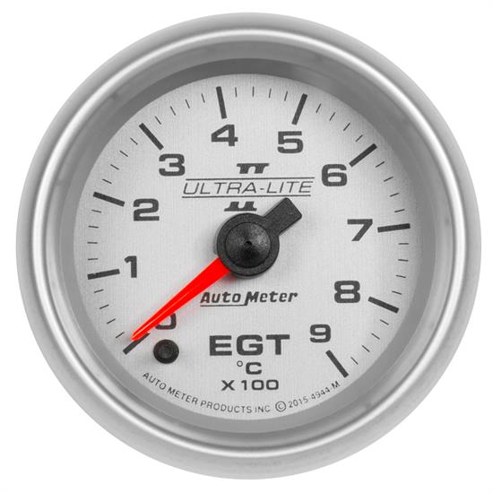 Auto Meter 4944-M Ultra-Lite II Boost/Pyro Gauge, 2-1/16, 0-900 Deg., Flat