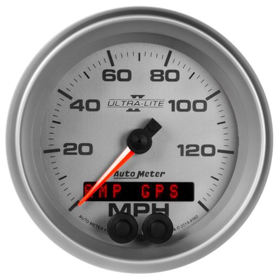 Auto Meter 4980 Ultra-Lite II Speedometer, 3-3/8, 0-140 MPH, Flat Lens