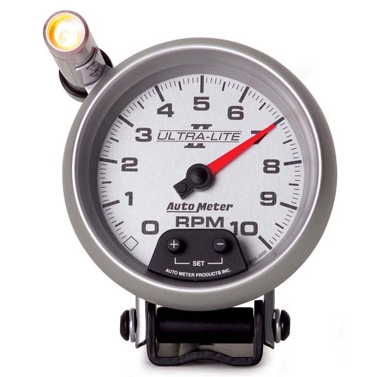 Auto Meter 4990 Ultra-Lite II Air-Core Pedestal Tach, 10k, 3-3/4 Inch