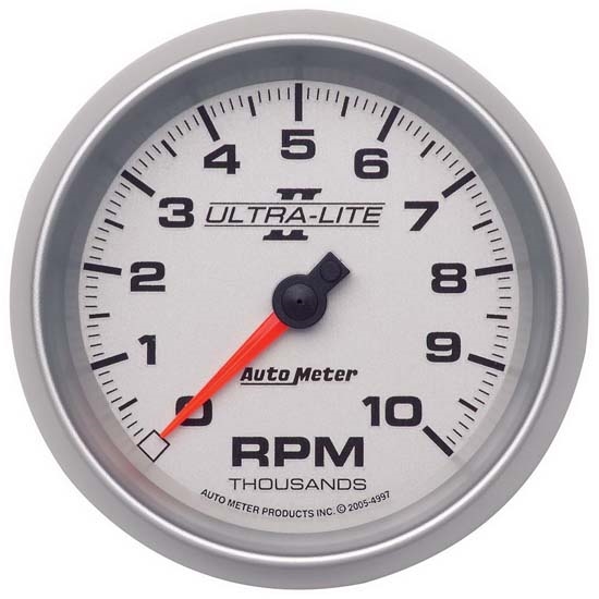 Auto Meter 4997 Ultra-Lite II Air-Core In-Dash Tach, 10k, 3-3/8 Inch