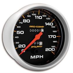 AutoMeter 5156 Pro-Comp Mechanical Speedometer, 200 MPH, 5 Inch