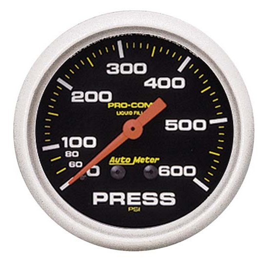 Auto Meter 5425 Pro-Comp Mechanical Pressure Gauge, 600 PSI, 2-5/8 In.