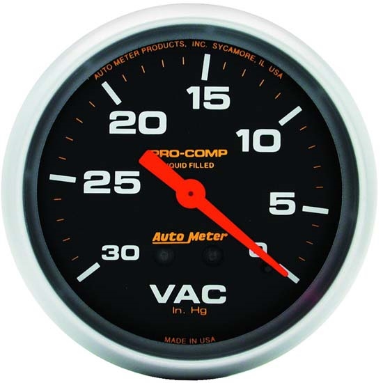 Auto Meter 5484 Pro-Comp Mechanical Vacuum Gauge, 2-5/8 Inch