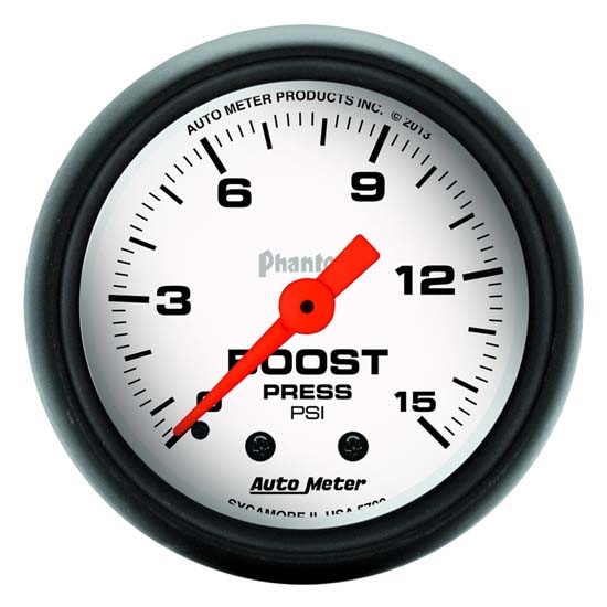 Auto Meter 5702 Phantom Mechanical Boost Gauge, 2-1/16 Inch