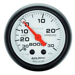 AutoMeter 5703 Phantom Mechanical Boost/Vacuum Gauge, 2-1/16 Inch