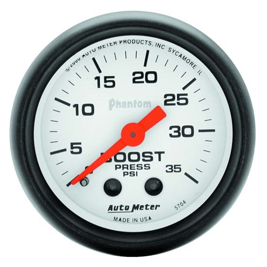 Auto Meter 5704 Phantom Mechanical Boost Gauge, 35 PSI, 2-1/16 Inch