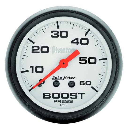 Auto Meter 5705 Phantom Mechanical Boost Gauge, 60 PSI, 2-1/16 Inch