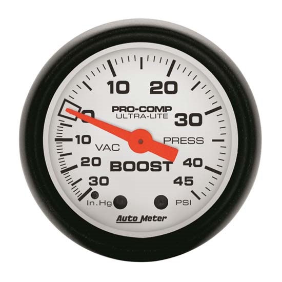 Auto Meter 5708 Phantom Mechanical Boost/Vacuum Gauge, 2-1/16 Inch