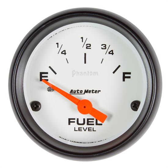 Auto Meter 5719 Phantom Fuel Level Gauge, 2-1/16, 73/10 Ohm, Flat Lens