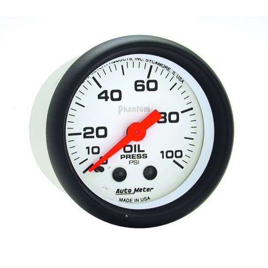 Auto Meter 5721 Phantom Mechanical Oil Pressure Gauge, 100 PSI