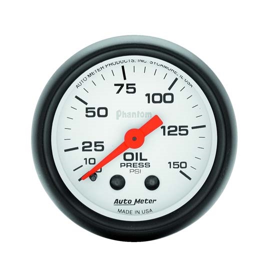 Auto Meter 5723 Phantom Mechanical Oil Pressure Gauge, 150 PSI