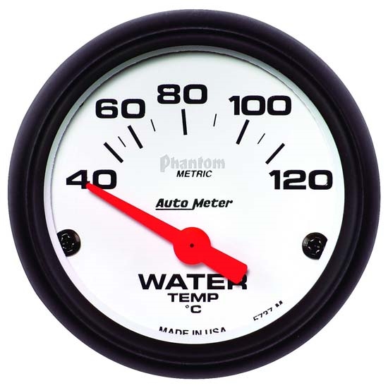 Auto Meter 5737-M Phantom Air-Core Water Temperature Gauge, 2-1/16 In.