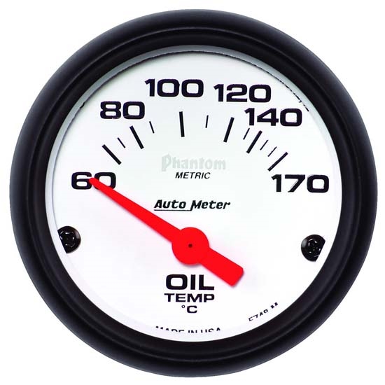 Auto Meter 5748-M Phantom Air-Core Electric Oil Temp Gauge, 2-1/16 In.