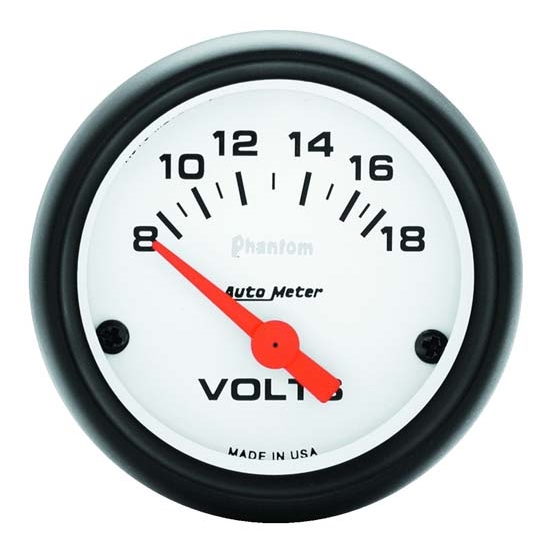 Auto Meter 5791 Phantom Air-Core Electric Voltmeter Gauge, 2-1/16 Inch