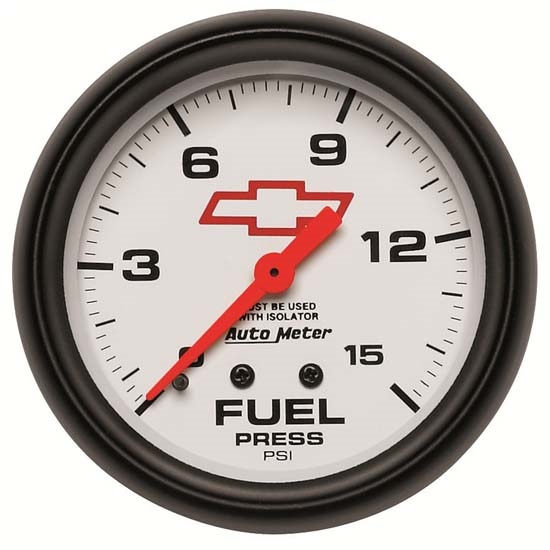 Auto Meter 5813-00406 GM White Mechanical Fuel Press Gauge w/Isolator