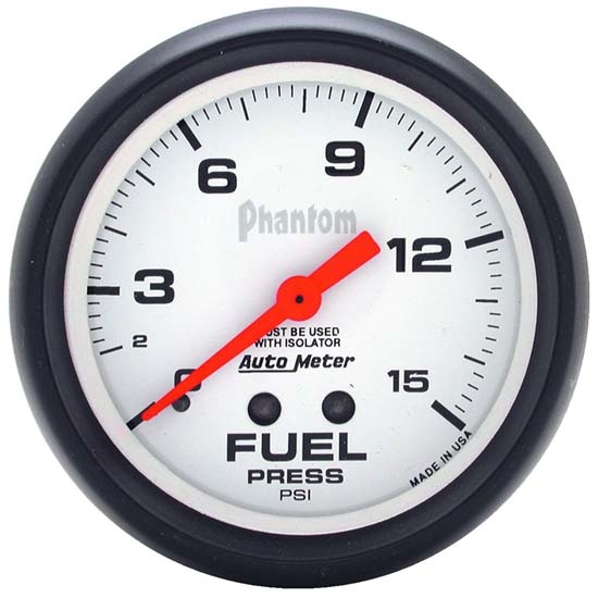 Auto Meter 5813 Phantom Mechanical Fuel Pressure w/ Isolator Gauge