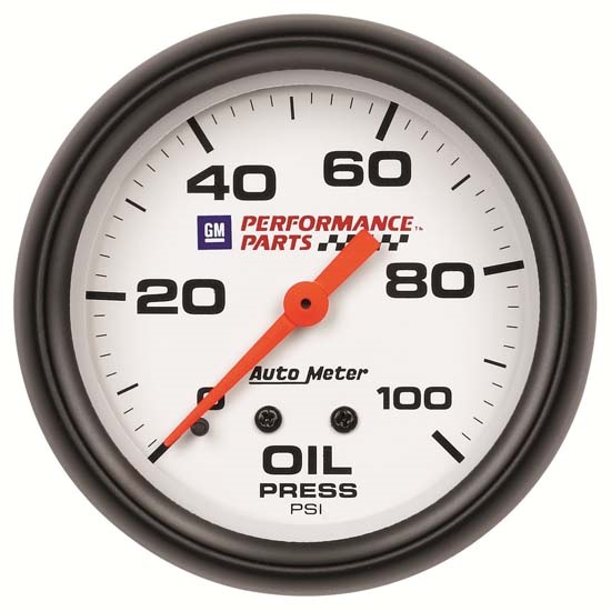 Auto Meter 5821-00407 GM White Mechanical Oil Pressure Gauge