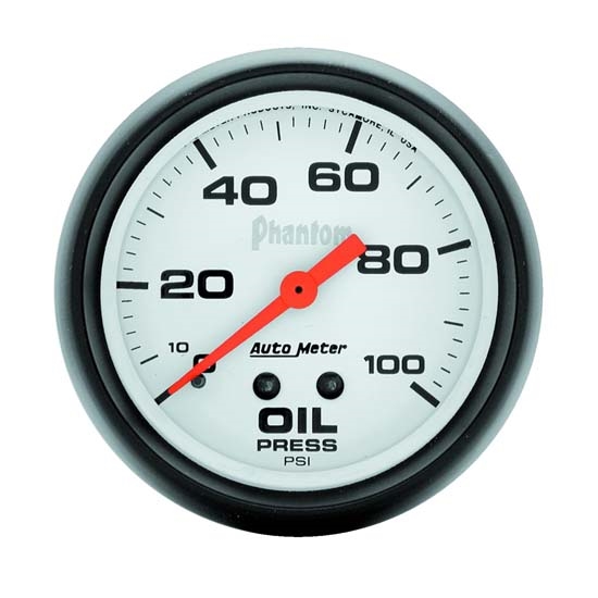 Auto Meter 5821 Phantom Mechanical Oil Pressure Gauge, 100 PSI, 2-5/8