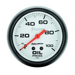 AutoMeter 5821 Phantom Mechanical Oil Press. Gauge,100 PSI,2-5/8
