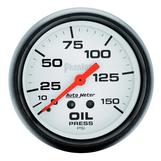 Auto Meter 5823 Phantom Mechanical Oil Pressure Gauge, 150 PSI, 2-5/8