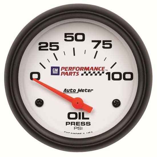 Auto Meter 5827-00407 GM White Air-Core Oil Pressure Gauge