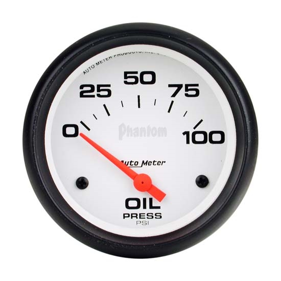 Auto Meter 5827 Phantom Air-Core Electric Oil Pressure Gauge, 2-5/8